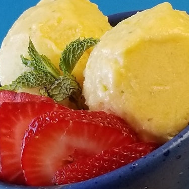 Image of Ice cream with strawberries