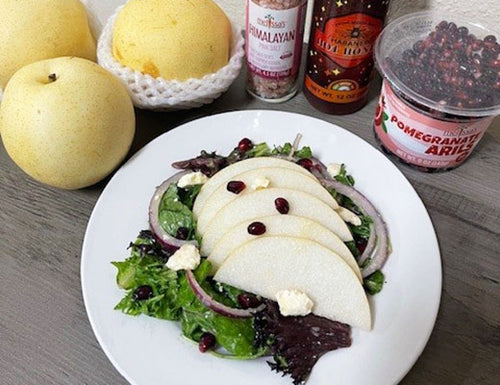 Fresh Greens & Sand Pear Salad with Citrus Vinaigrette