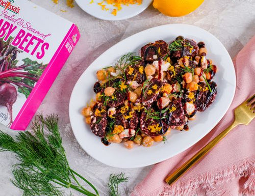 Steamed Baby Red Beets Roasted with Balsamic Glaze & Lemon Zest