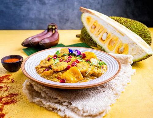 Spicy Jackfruit and Red Banana Curry
