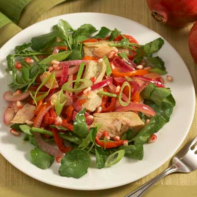 Image of Artichoke Salad with Greens and Pomegranate