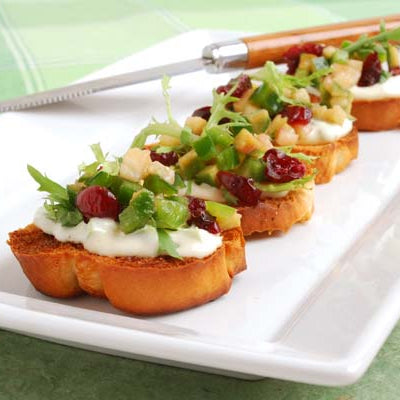 Image of Feijoa Crostini with Hatch Pepper Lime Aioli