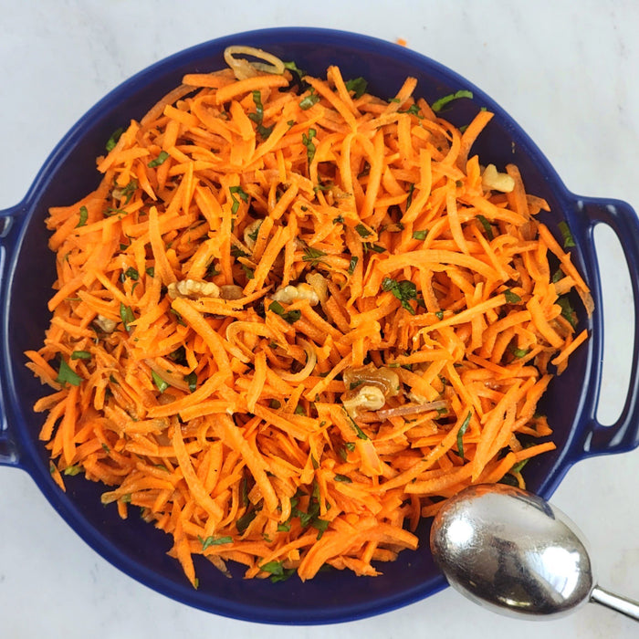 Image of French Bistro-Style Shaved Carrot Salad with Lemon Dijon Dressing