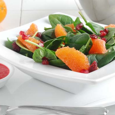 Image of Pomegranate, Cara Cara Orange and Dried Cranberry Salad with Raspberry Vinaigrette