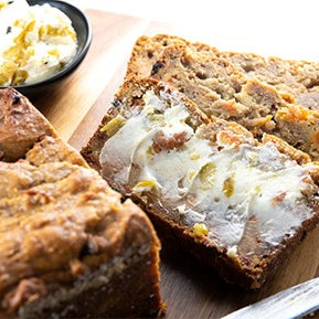 Sweet Potato Bread with Hatch Pepper Compound Butter