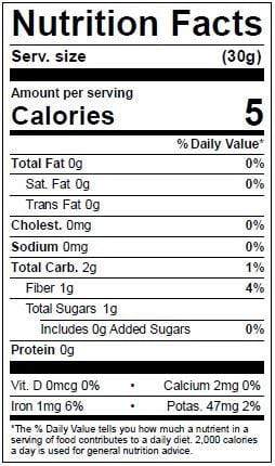Image of  Cherry Bell Peppers Nutrition Facts Panel