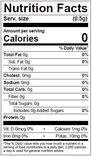 Image of  Crushed Peppers (Chile Quebrado) Nutrition Facts Panel