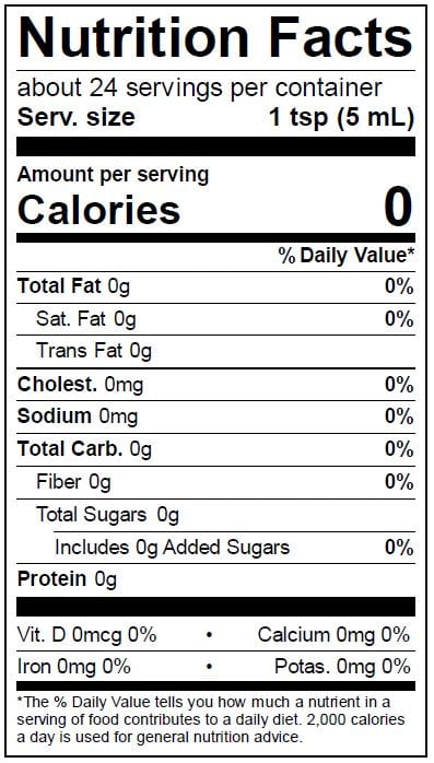 Image of  Lime Juice Nutrition Facts Panel