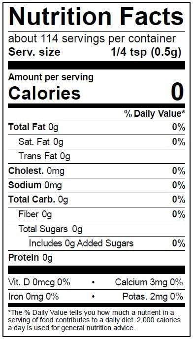 Image of  Mulling Spices Nutrition Facts Panel
