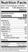 Image of  Pickled Yellow Chile Peppers Nutrition Facts Panel