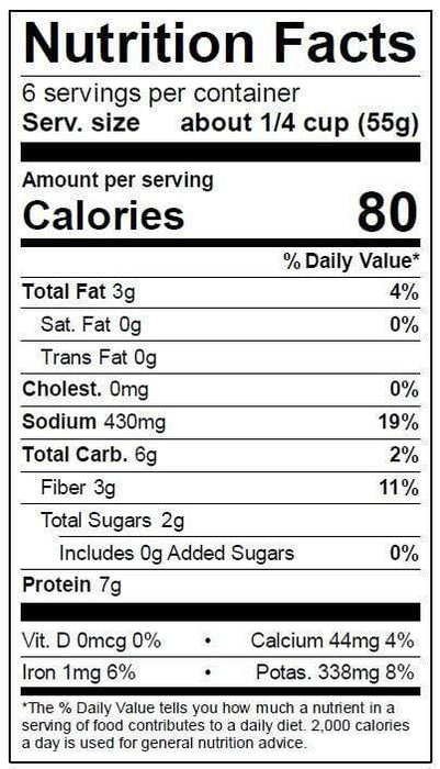 Soy Taco Nutrition Facts Panel