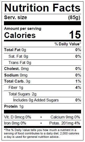 Image of  Zebra Medley Heirloom Tomatoes Nutrition Facts Panel