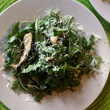 Image of Arugula Salad with Grilled Portobellos and Shishitos and Meyer Lemon Vinaigrette