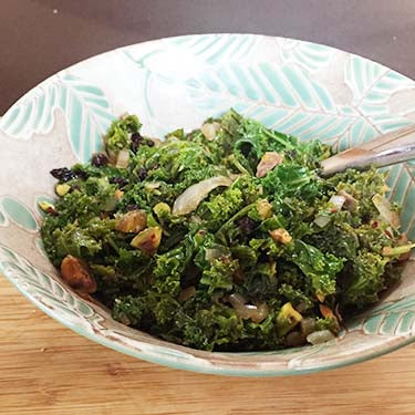 Image of Kale with Pistachios and Currants