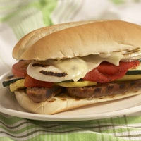 Image of Grilled Sausage, Veggie and Organic Tomato Sandwich