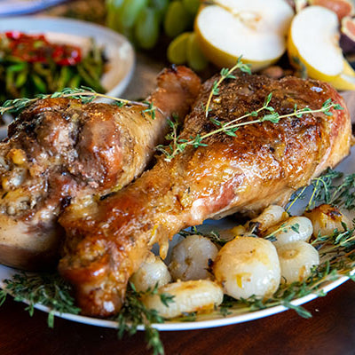 Image of Gravy-Braised Turkey Legs with Cipolline Onions