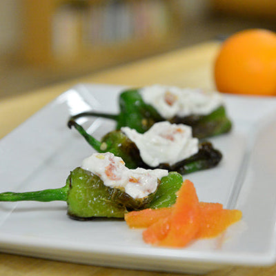 Image of Greek Yogurt and Cara Cara Orange Stuffed Padron Pepper