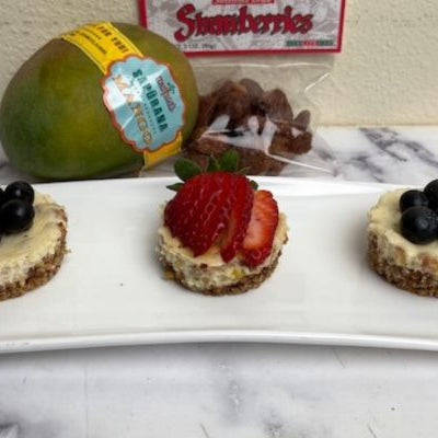Image of Mango & Strawberry Mini Cheesecakes