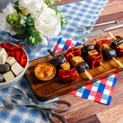 Image of Grilled Red, White and Blue Skewers