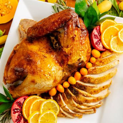 Oaxaca Brined Roasted Turkey with Italian Herb Polenta Stuffing