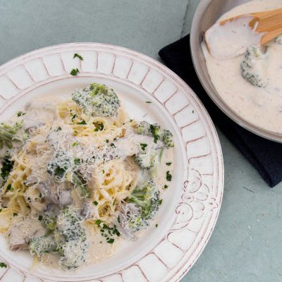 Image of Mushroom and Broccoli Pasta Alfredo