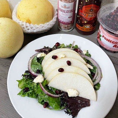 Fresh Greens & Sand Pear Salad with Citrus Vinaigrette