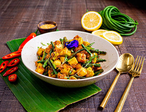 Indian-Style Opo Squash and Chinese Long Beans Stir-Fry