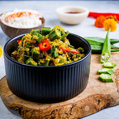 Spicy Okra and Napa Cabbage Stir-Fry