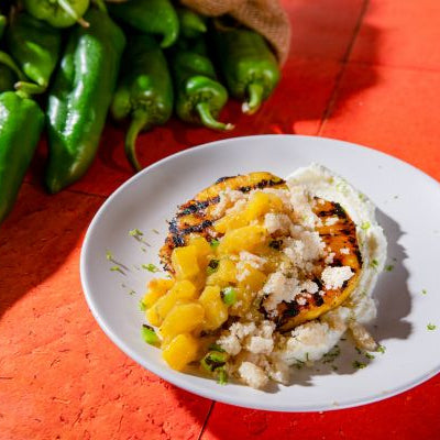 Deconstructed Hatch Pepper Pineapple Crumble