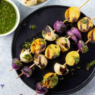 DYP® & Boiler Onion Skewers with Chimichurri
