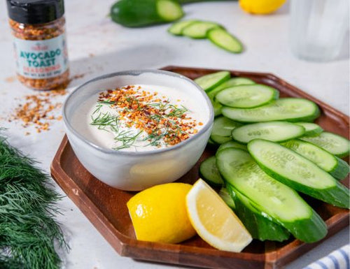 High-Protein Whipped Cottage Cheese Dip with Avocado Toast Seasoning