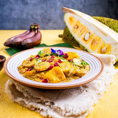 Spicy Jackfruit and Red Banana Curry