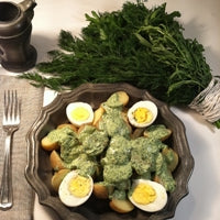 Image of German Spring Potato Salad with Grüne Sosse (Green Herb Sauce)