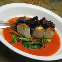 Image of Wild Pacific Albacore Tuna with Sweet Potato, Baby Bok Choy, Sweet and Sour Plums