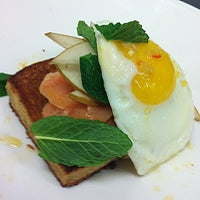 Image of Smoked Salmon, Brioche Toast, Sunny Egg, & Ginger Thai Chile Dressing