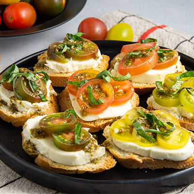 Baby Heirloom Tomato Bruschetta