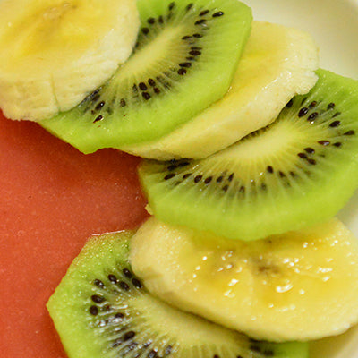 Image of Baby Kiwi and Banana with Strawberry Puree
