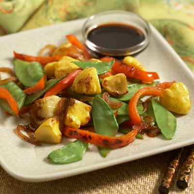 Image of Baby Summer Squash and Sno Pea Stir-Fry