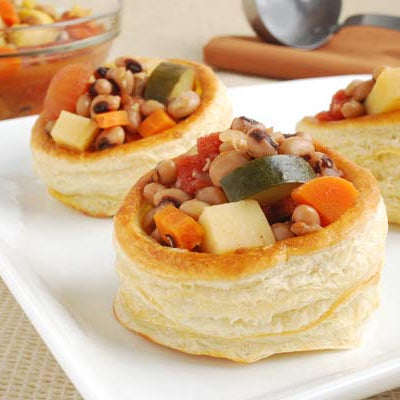 Image of Blackeyed Pea Stew in Puff Pastry Cups