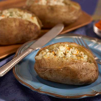 Image of Bleu Cheese Stuffed Grilled Baked Potatoes