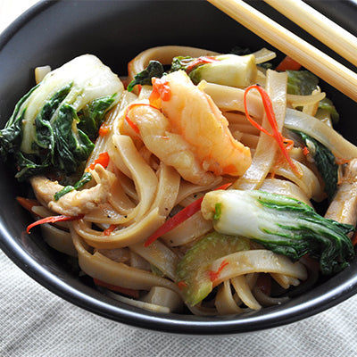 Image of Braised Rice Noodles with Choy Sum