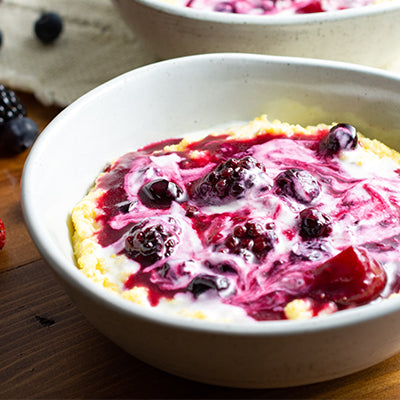 Image of Breakfast Polenta Bowl with Berry Compote