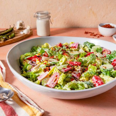 Chopped Salad with Roasted Serrano Ranch Dressing