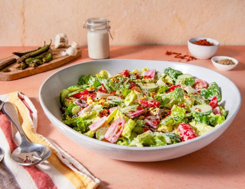 Chopped Salad with Roasted Serrano Ranch Dressing