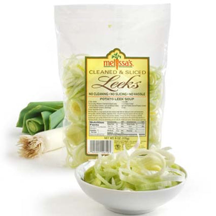 Image of Cleaned and Sliced Leeks