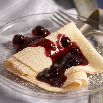 Crepes with Organic Blueberry Sauce