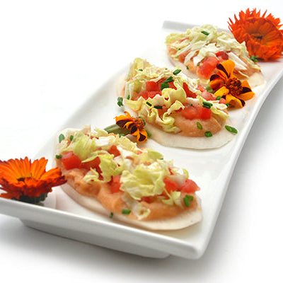 Image of Daikon Crostini with Hummus & Fresh Salsa