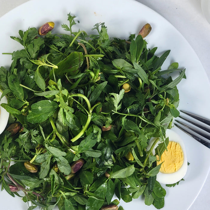 Watercress and Pistachio Salad with Grilled Citrus Dressing