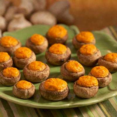 Image of Fire Roasted Red Bell Pepper Stuffed Mushrooms