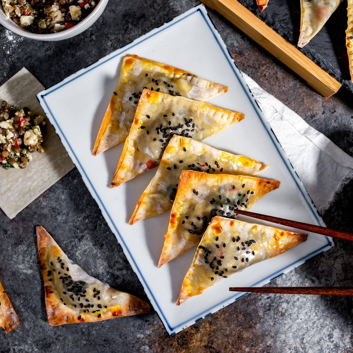 Spinach, Lentil, and Feta Dumplings
